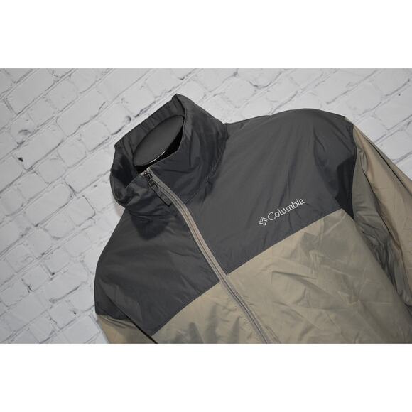 Columbia Rain Jacket Stormwear Mens Size 3XB BIG Camping Hiking Full Zip Tan - Picture 1 of 5